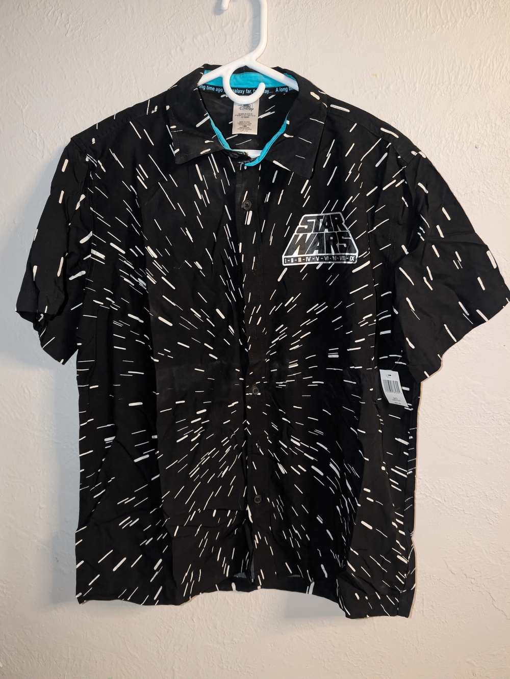 Star Wars Men’s Black Graphic Button-Up Shirt